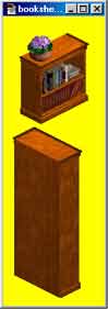 A small, hovering bookcase.